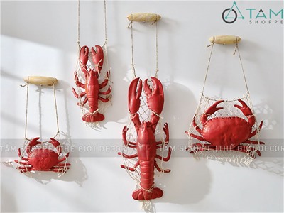 Mô hình tôm cua decor treo tường độc đáo [Composite - Như thật] TOMCUA-01
